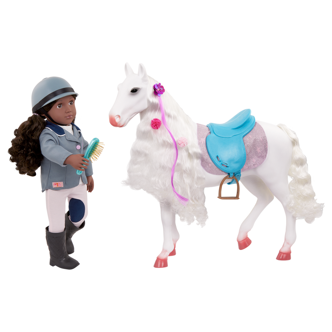 Camarillo Hair Play Horse - 50cm Hair Play Horse for 46cm Dolls - Horse with White Hair & Hair-Styling Accessories - Toys & Gifts for Kids - Our Generation