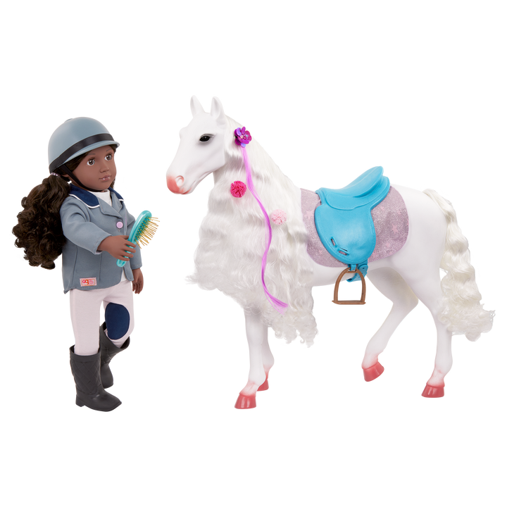 Camarillo Hair Play Horse - 50cm Hair Play Horse for 46cm Dolls - Horse with White Hair & Hair-Styling Accessories - Toys & Gifts for Kids - Our Generation