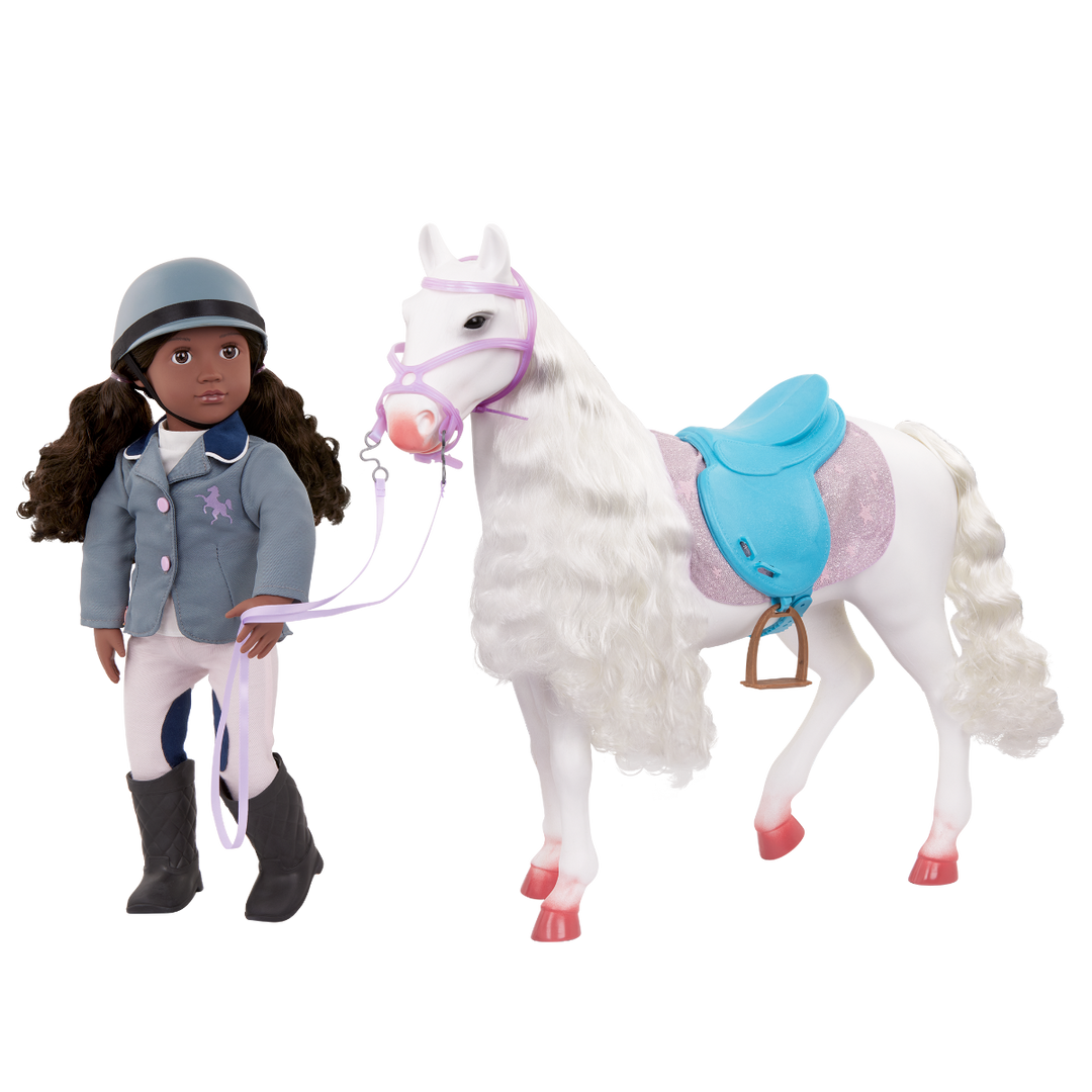 Camarillo Hair Play Horse - 50cm Hair Play Horse for 46cm Dolls - Horse with White Hair & Hair-Styling Accessories - Toys & Gifts for Kids - Our Generation