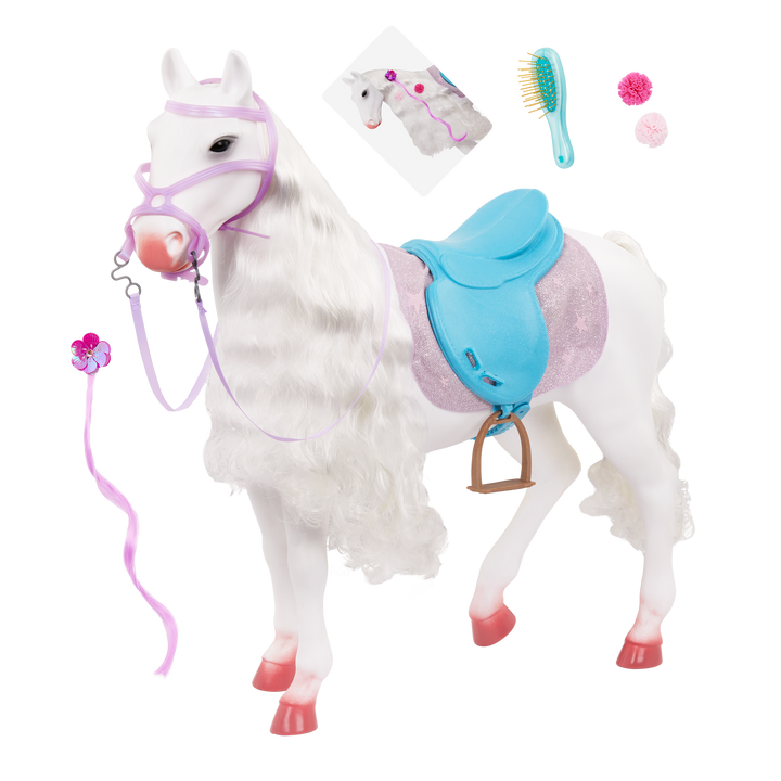 Camarillo Hair Play Horse - 50cm Hair Play Horse for 46cm Dolls - Horse with White Hair & Hair-Styling Accessories - Toys & Gifts for Kids - Our Generation