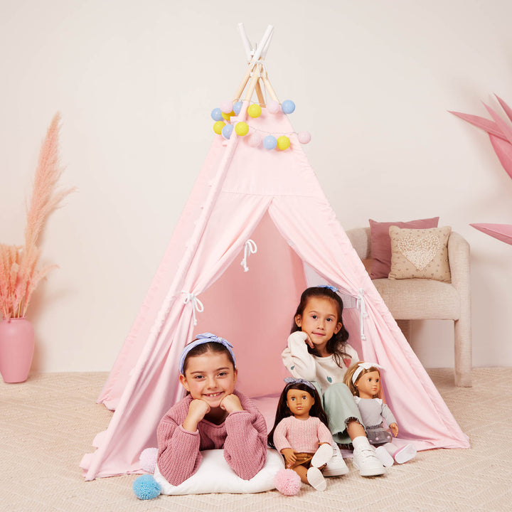 Suite Retreat Tent - Pink Tent for OG Dolls & Kids - Tent with Cushion & Lights - Our Generation UK