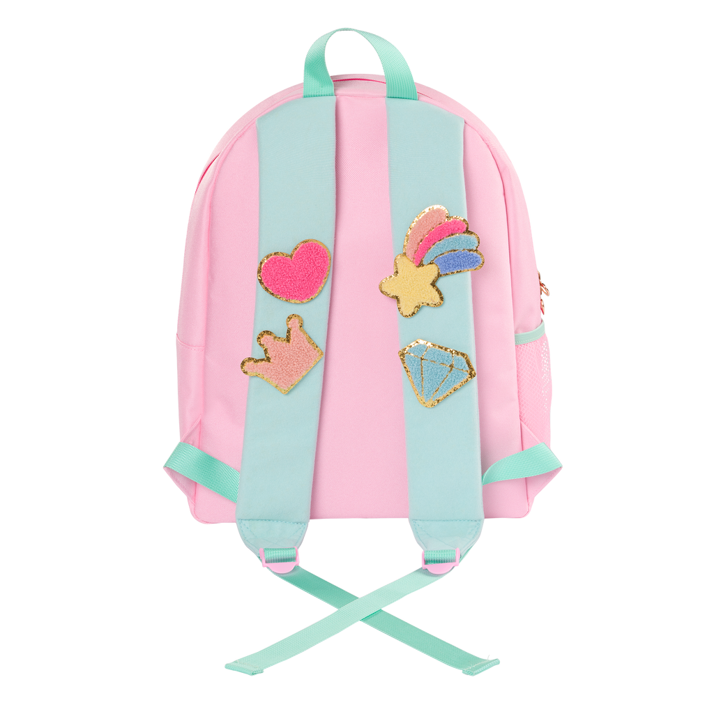 Be Awesome Backpack - School Bag for Kids with Stick on Patches - Pink & Mint Rucksack - Back to School - Our Generation