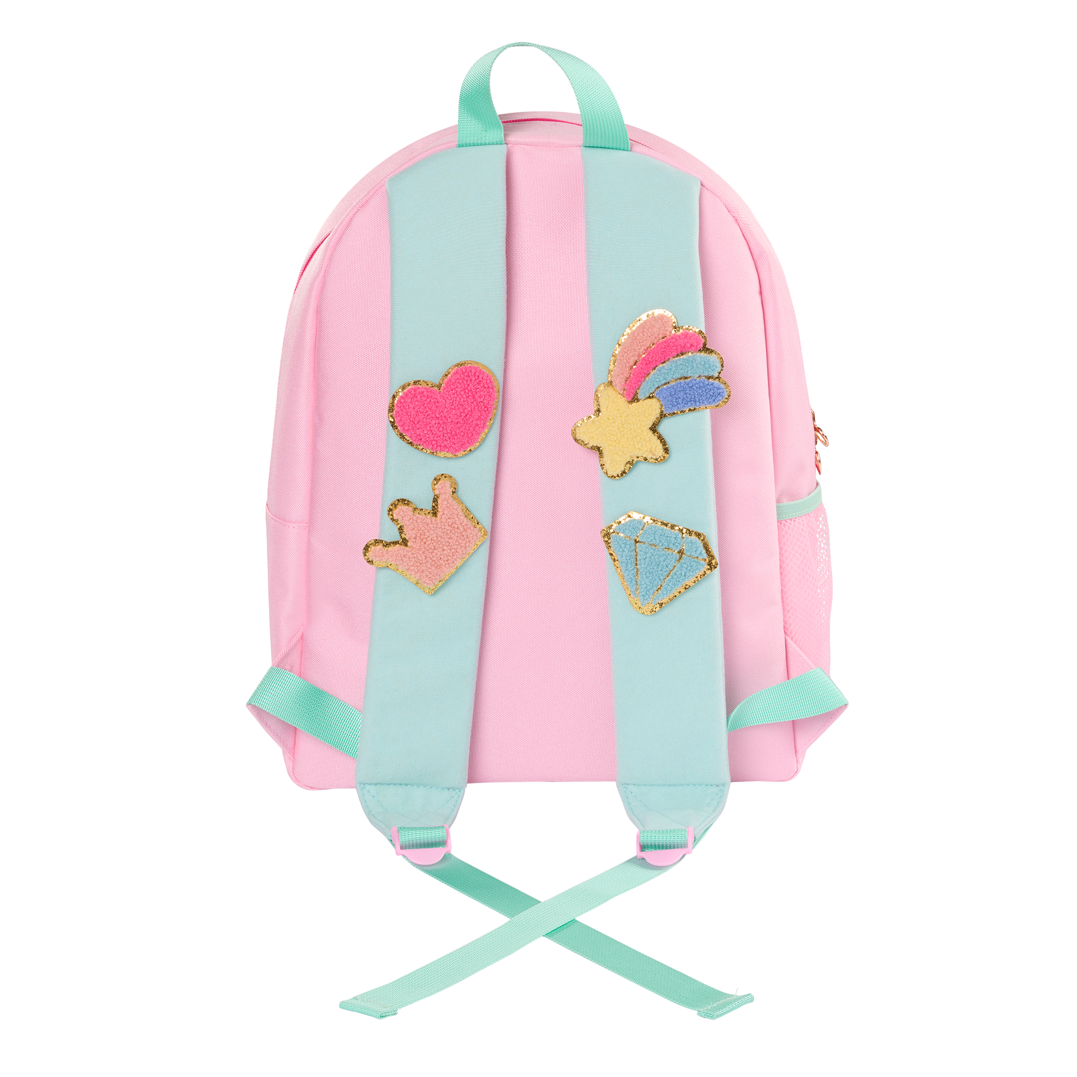 Be Awesome Backpack - School Bag for Kids with Stick on Patches - Pink & Mint Rucksack - Back to School - Our Generation