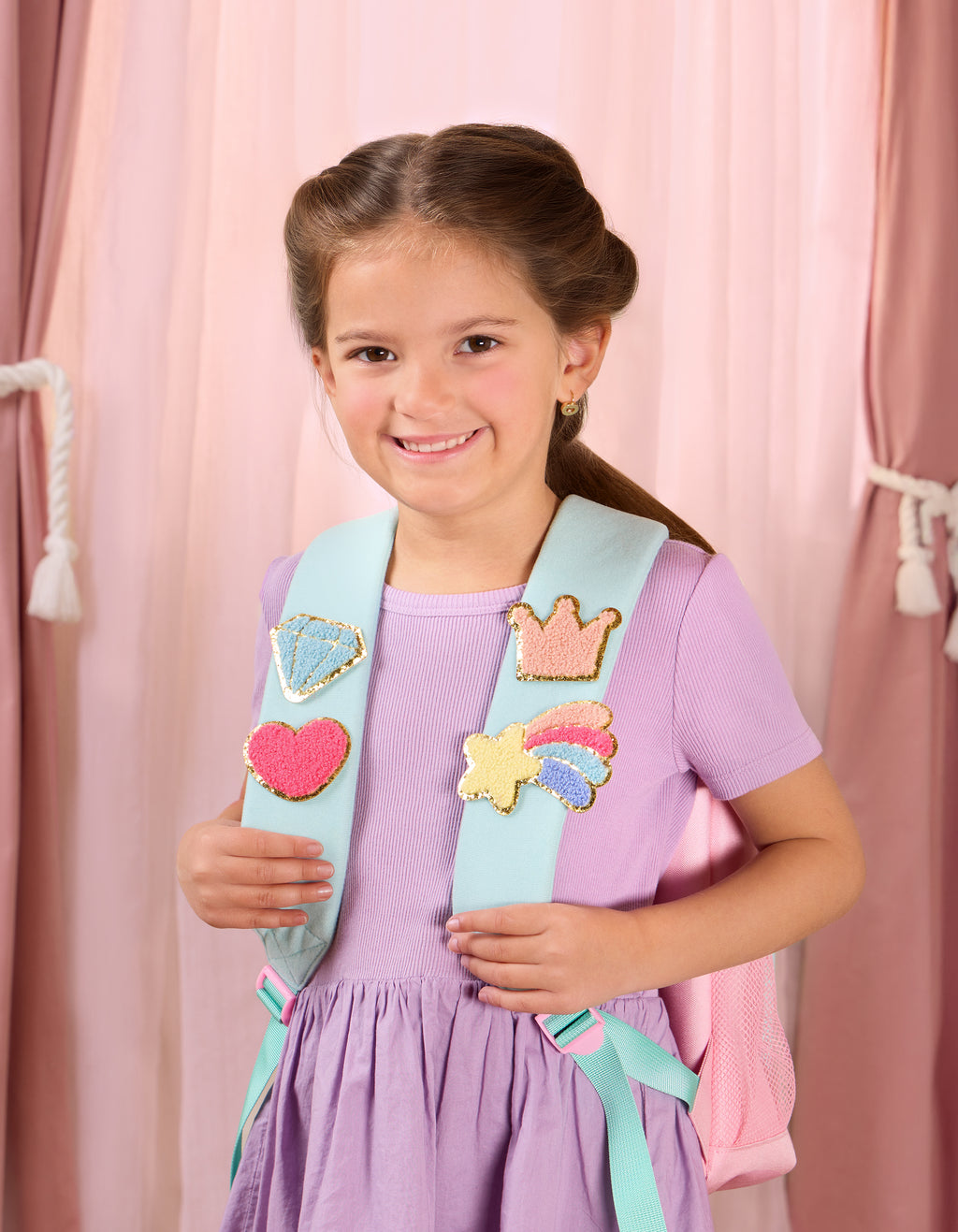 Be Awesome Backpack - School Bag for Kids with Stick on Patches - Pink & Mint Rucksack - Back to School - Our Generation