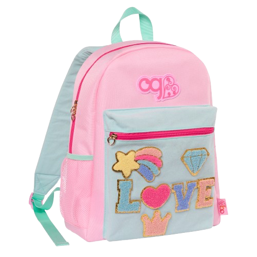 Be Awesome Backpack - School Bag for Kids with Stick on Patches - Pink & Mint Rucksack - Back to School - Our Generation