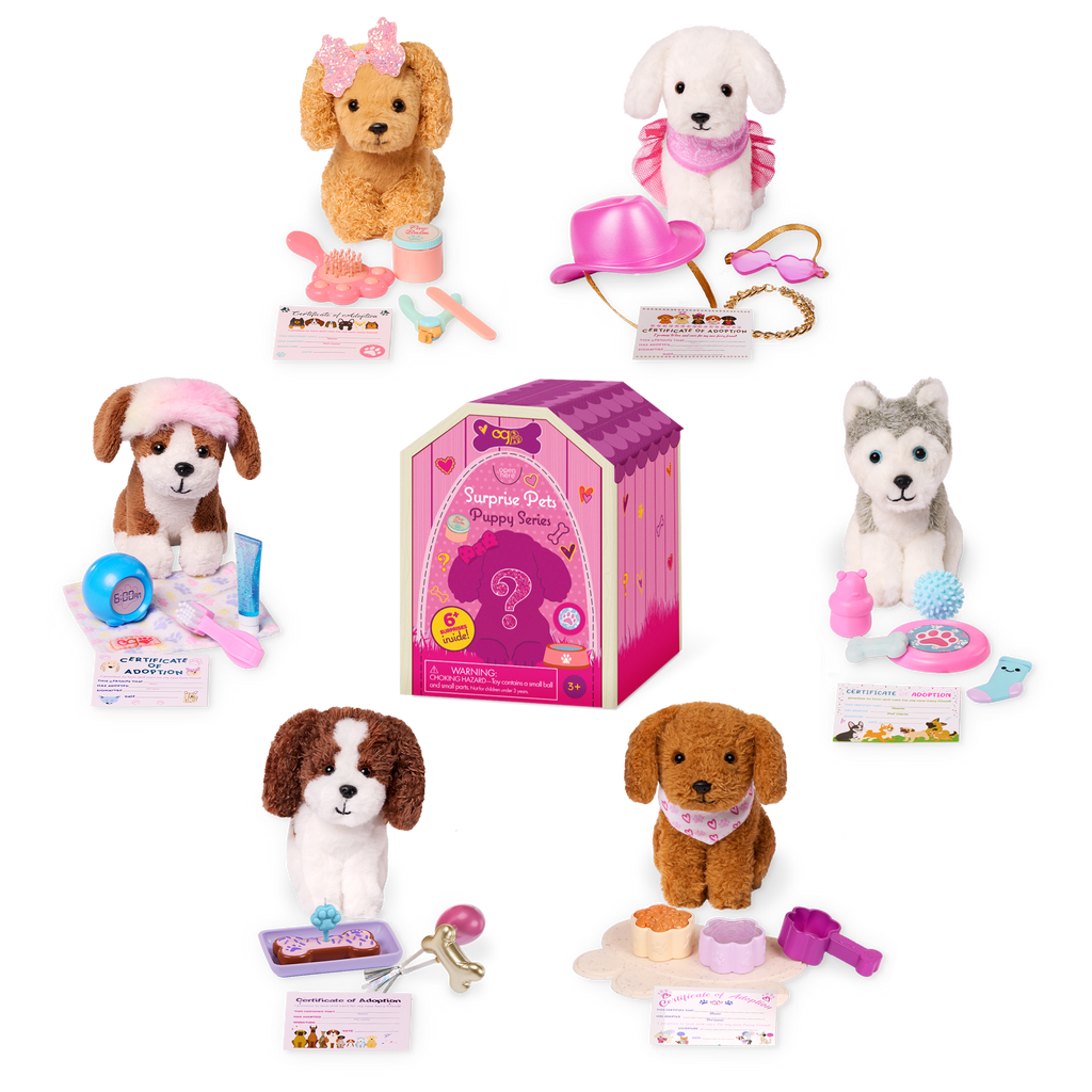 Surprise Pets Puppy Series - Collectible Toys - 6 Styles to Collect- Accessories for Dolls - Our Generation UK