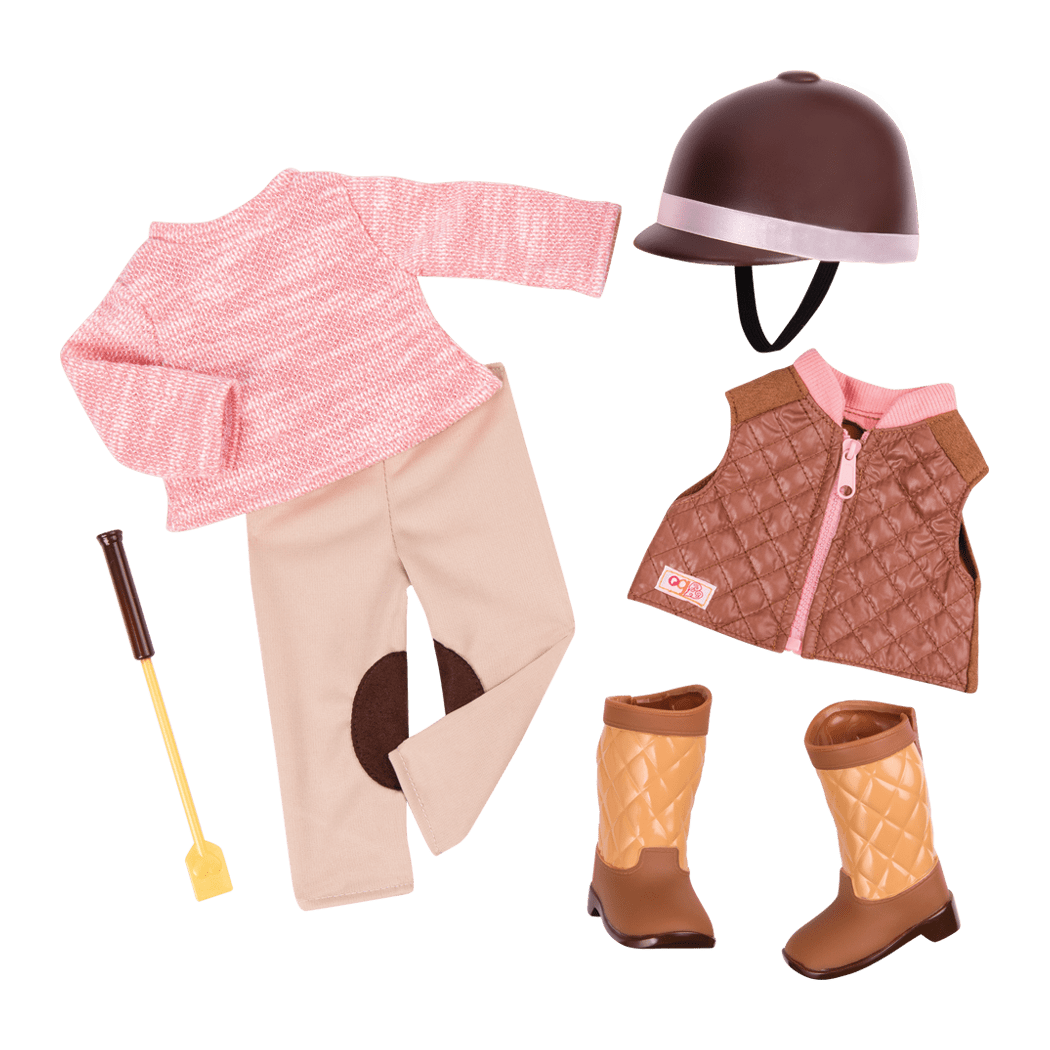 Riding in Style - Equestrian Outfit for 46cm Dolls - Horse-Riding Clothes - Top & Bottom - Our Generation UK