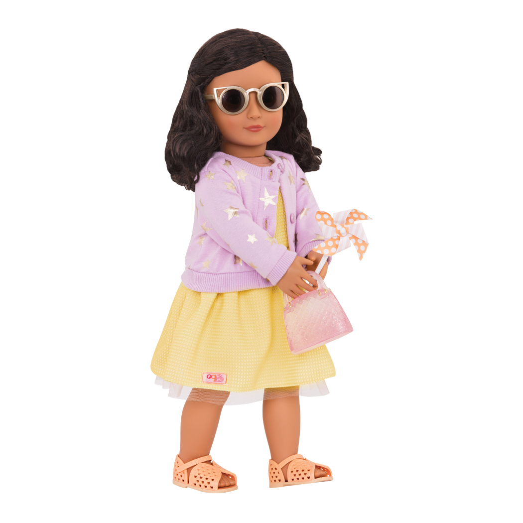 Summer Dress - 46cm Dolls Outfit - Yellow Dress & Jacket - Our Generation UK