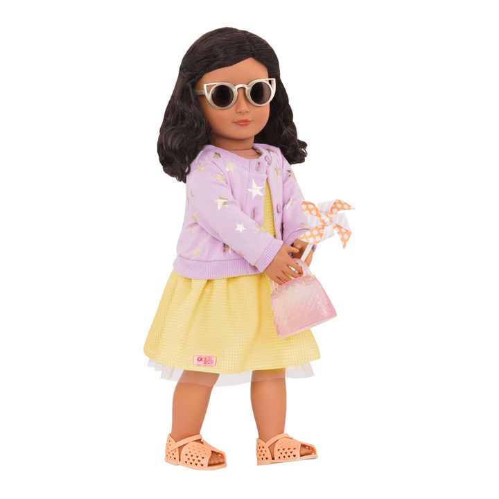 Summer Dress - 46cm Dolls Outfit - Yellow Dress & Jacket - Our Generation UK