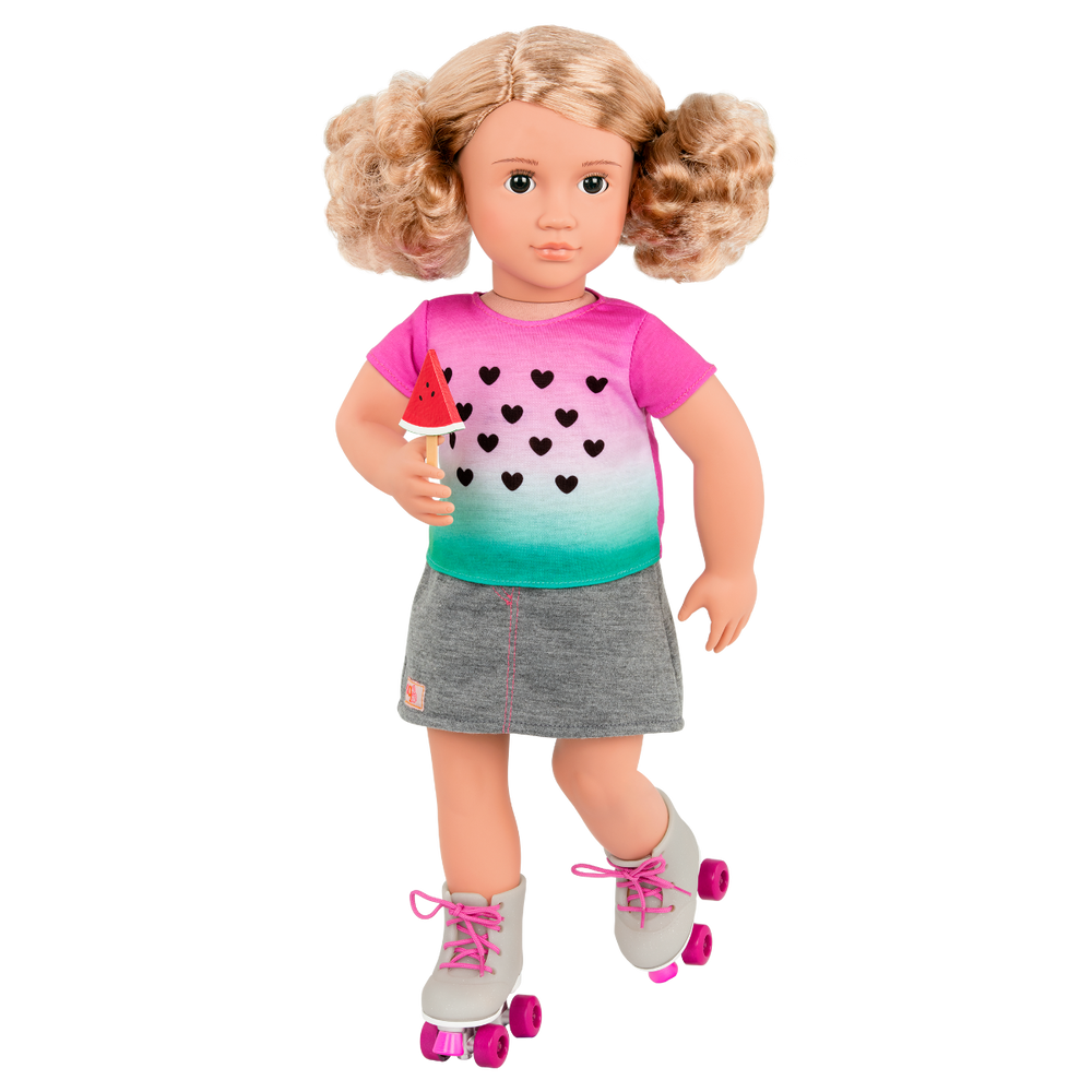 One In A Melon - 46cm Doll Outfit with Roller Skates - Top & Skirt - Our Generation UK