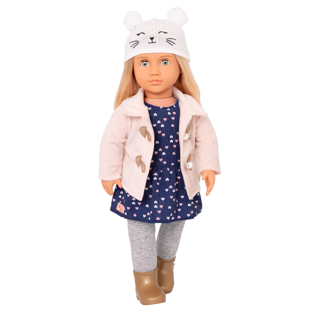 Cheerfully Chilly - Winter Outfit for 46cm Dolls - Pink Coat, Boots & Hat - Doll Clothes - Our Generation UK