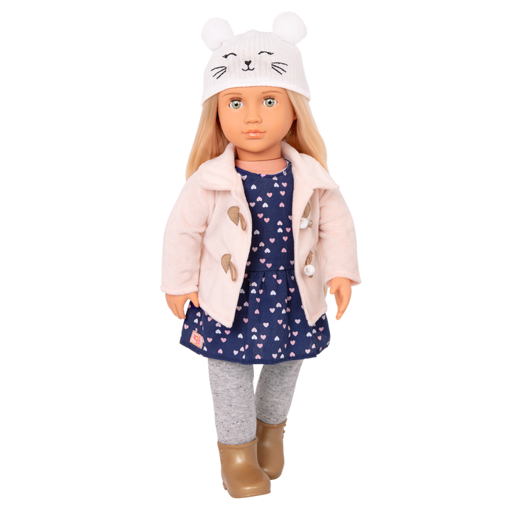 Cheerfully Chilly - Winter Outfit for 46cm Dolls - Pink Coat, Boots & Hat - Doll Clothes - Our Generation UK