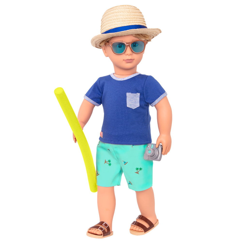 By the Beach - Boy Doll Beach Clothing - Summer Shorts, Sun Hat & Beach Accessories for Dolls - Doll Clothing - Our Generation