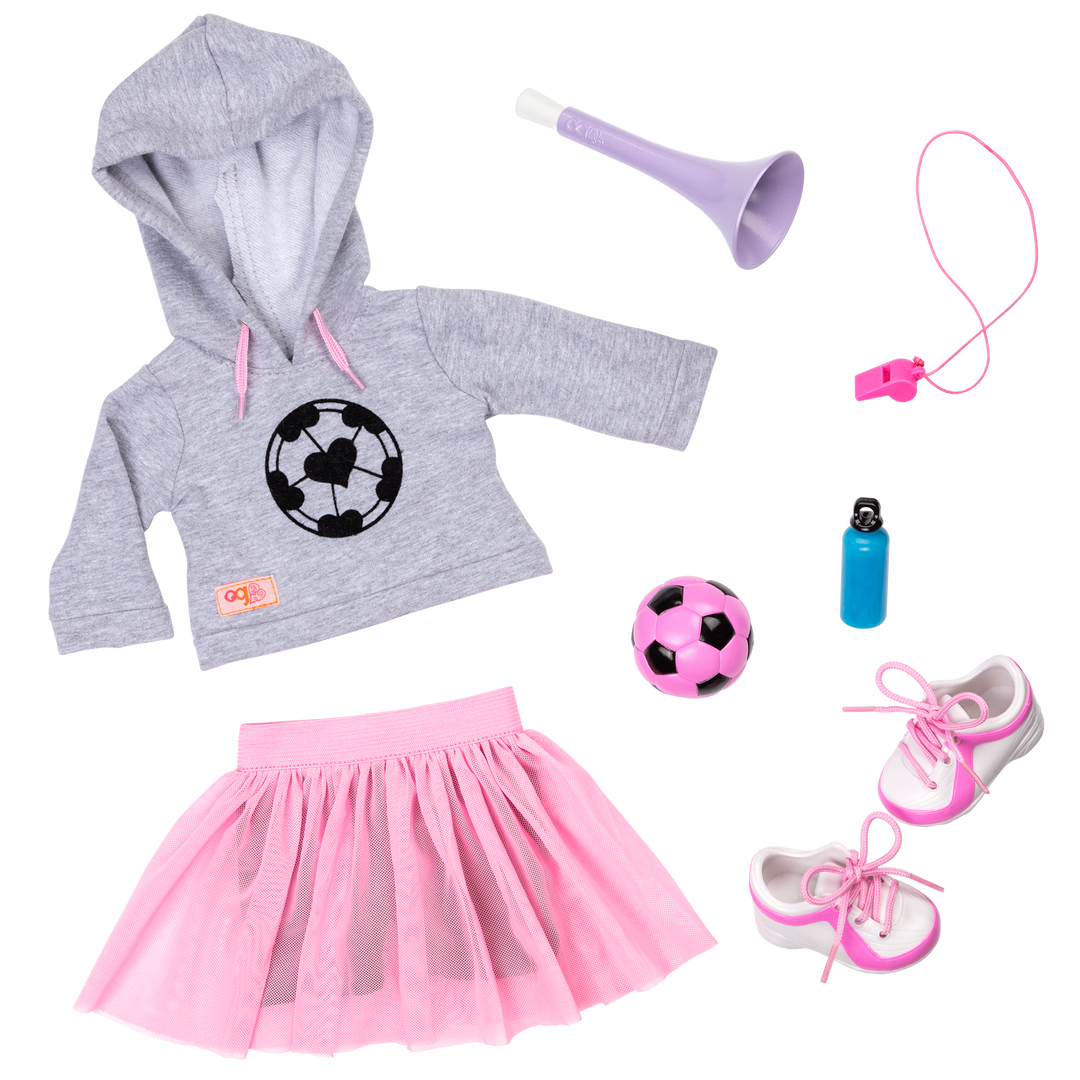 Fashion Goals - 46cm Football Outfit - Doll Clothing & Football Accessories - Top & Skirt - Our Generation