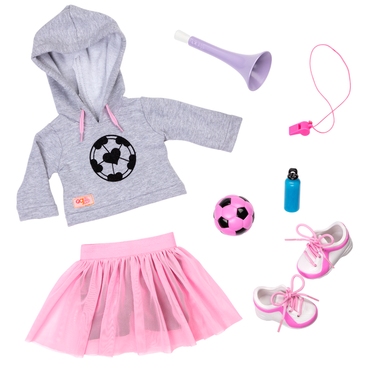 Fashion Goals - 46cm Football Outfit - Doll Clothing & Football Accessories - Top & Skirt - Our Generation