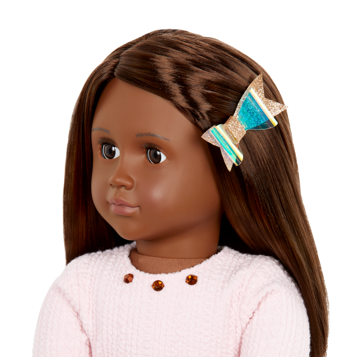 Sweet & Chic - 46cm Doll Outfit - Pink Dress & Tights - Doll Clothing - Our Generation