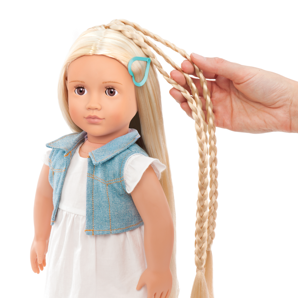 Phoebe - 46cm Hairgrow Doll - Doll with Long Blonde Hair & Brown Eyes - Doll with Hari Styling Accessories & Booklet - Toys & Gifts for Ages 3 Years + - Our Generation UK