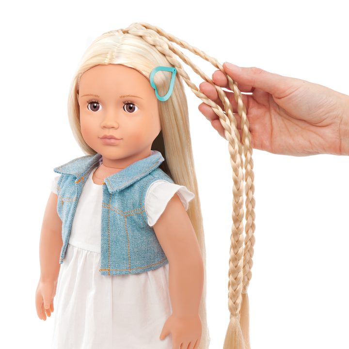 Phoebe - 46cm Hairgrow Doll - Doll with Long Blonde Hair & Brown Eyes - Doll with Hari Styling Accessories & Booklet - Toys & Gifts for Ages 3 Years + - Our Generation UK