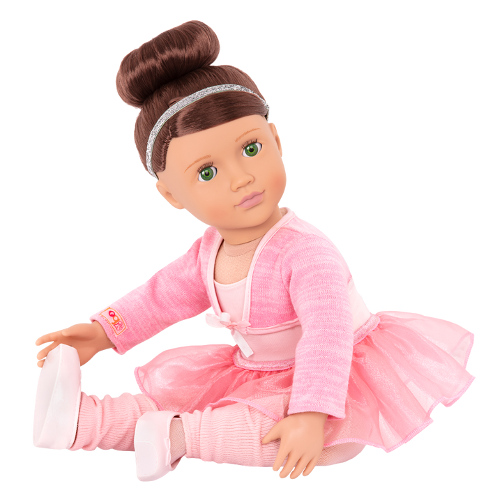 Sydney Lee - 46cm Ballerina Doll - Our Generation Ballet Doll with Brown Hair & Green Eyes - Doll with Book & Two Doll Outfits - Toys & Gifts for Girls - Our Generation