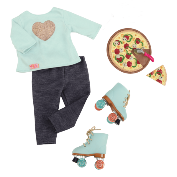 Isa - 46cm Waitress Doll - Doll with Brown Hair & Brown Eyes - Doll with x2 Outfits & Pizza - Doll & Storybook - Toys & Gifts for Kids - Our Generation