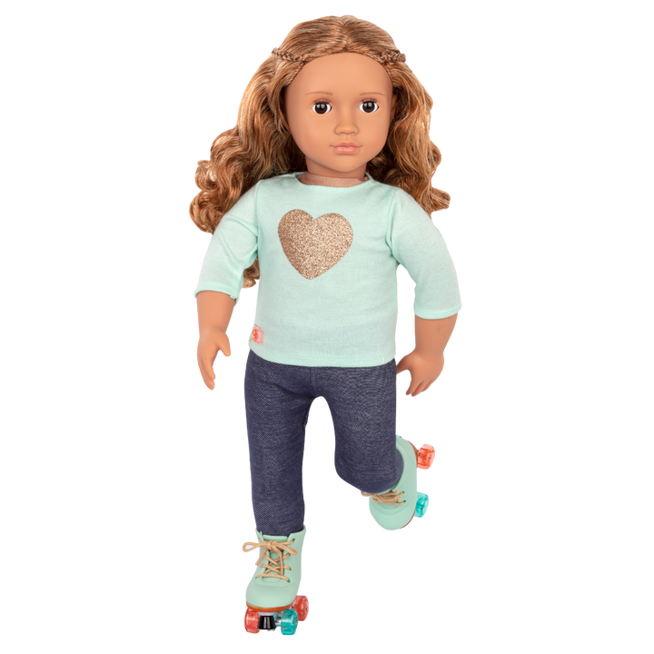 Isa - 46cm Waitress Doll - Doll with Brown Hair & Brown Eyes - Doll with x2 Outfits & Pizza - Doll & Storybook - Toys & Gifts for Kids - Our Generation