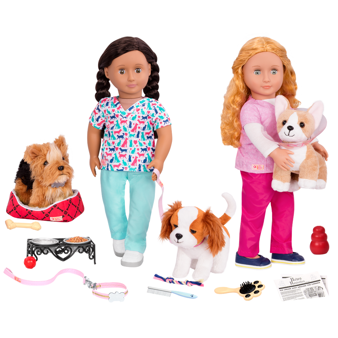 Pet Care Playset - OG Dog Accessories - Dog Bed, Lead & Toys - Accessories for OG Dolls & OG Pups - Our Generation