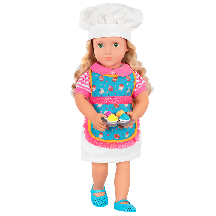 Jenny - 46cm Baking Doll - OG Doll with Blonde Hair & Green Eyes - Baking Accessories for Dolls - Doll & Storybook - Toys & Gifts - Our Generation