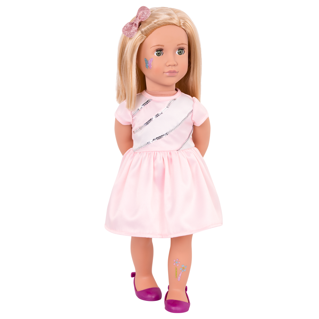Rosalyn - 46cm OG Doll - Doll with Glitter Tattoo Decorations & Styling Books - Gifts for Kids Ages 3 Years + - Our Generation