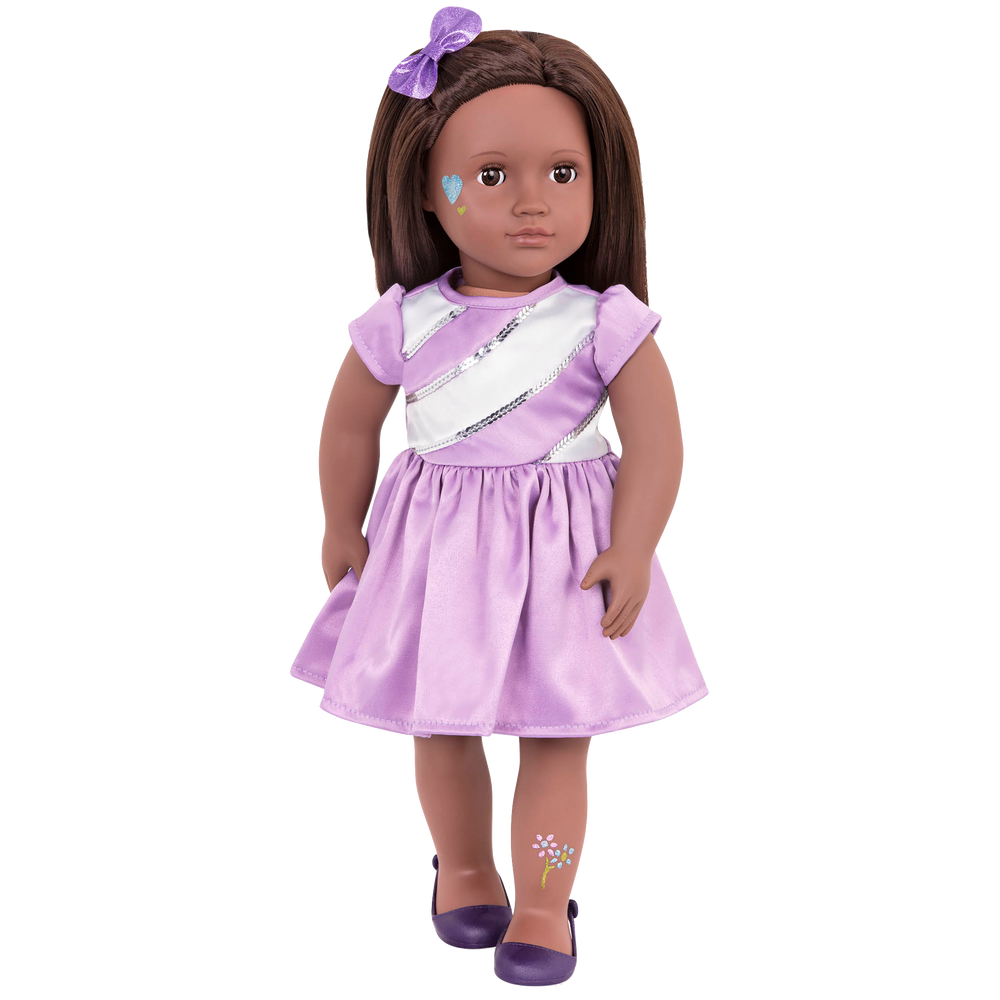 Shyanne - 46cm Glitter Tattoo Doll - Doll with Brown Hair & Brown Eyes - Doll with Glitter Tattoo Accessories - Toys & Gifts for Kids - Our Generation