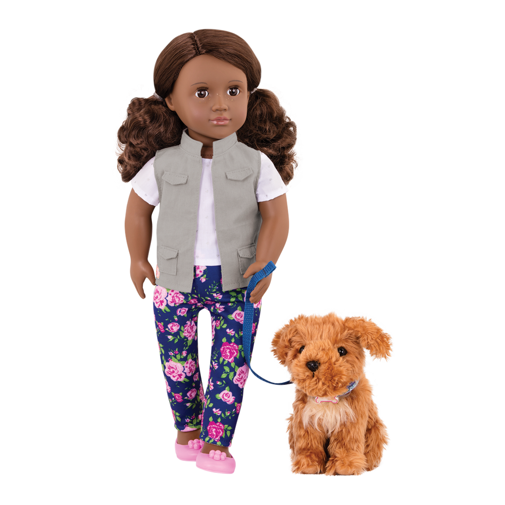 Malia - OG Doll & Pet - Doll with Brown Hair & Brown Eyes - Pet Poodle Pup with Brown Fur - Toys & Gifts - Our Generation UK