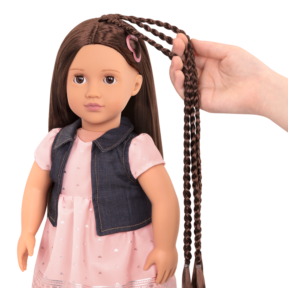 Kaelyn - 46cm Hairplay Doll - Doll with Long Brown Hair & Brown Eyes - Hair Styling Accessories for Dolls - Doll Hair Styling Booklet - Toys & Gifts - Our Generation