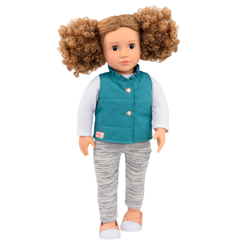 Mila Emme - 46cm OG Doll - Doll with Brown Curly Hair & Brown Eyes - Toys & Gifts for Children - 3 Years + - Our Generation