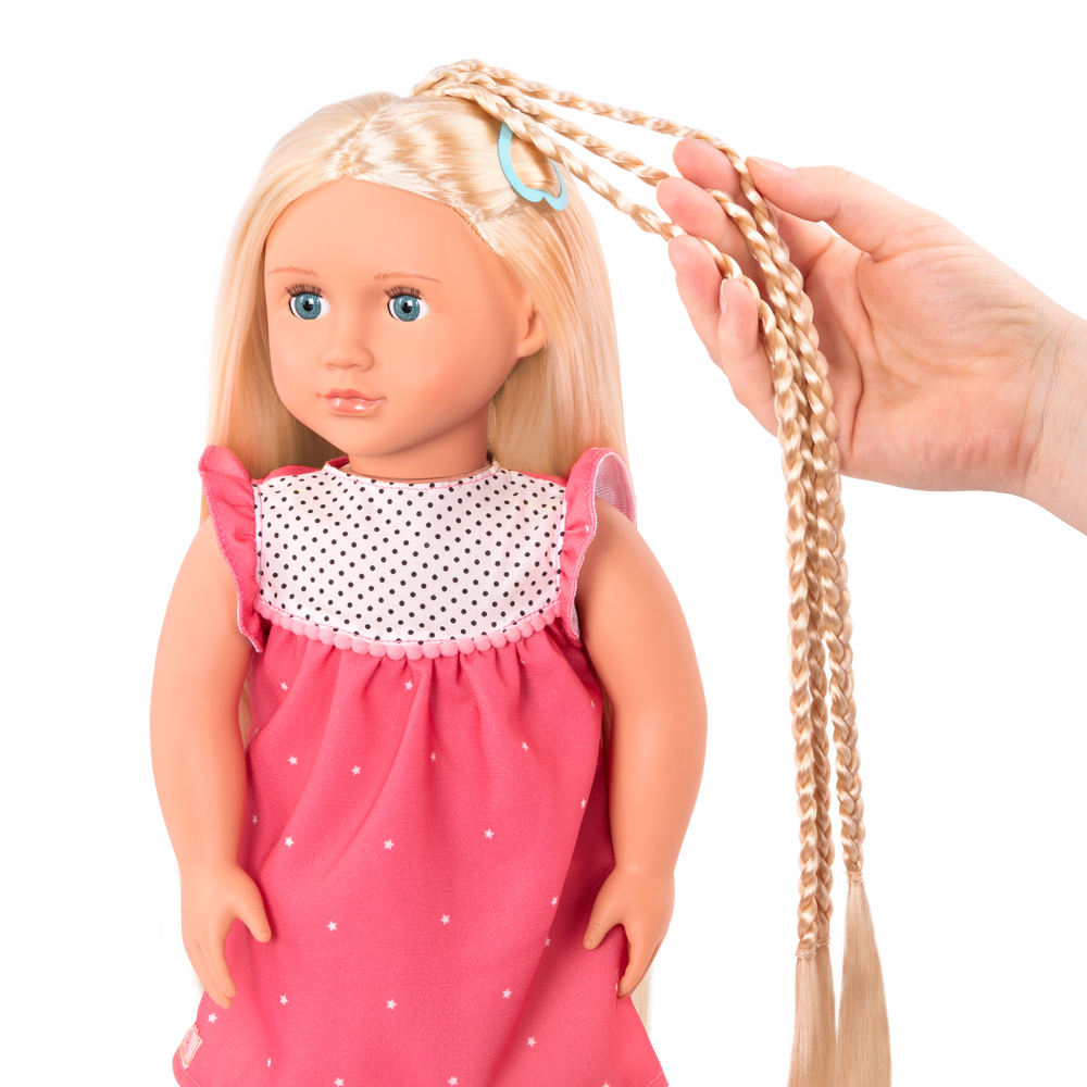 Hayley - 46cm Hairplay Doll - Doll with Long Blonde Hair & Blue Eyes - Hairstyling Accessories for Doll - Hair-Styling Booklet - Toys & Gifts - Our Generation