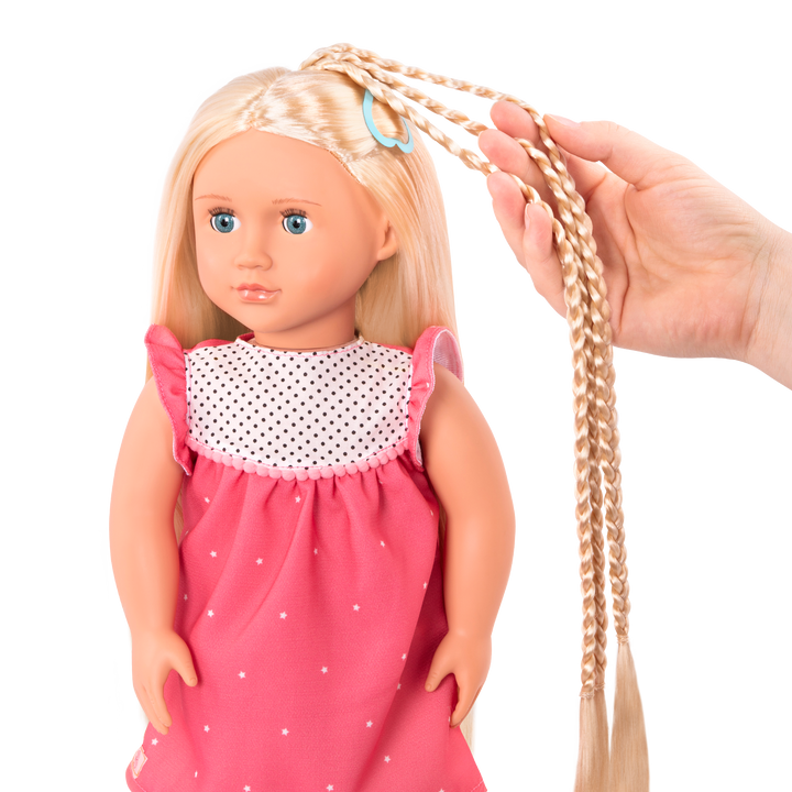 Hayley - 46cm Hairplay Doll - Doll with Long Blonde Hair & Blue Eyes - Hairstyling Accessories for Doll - Hair-Styling Booklet - Toys & Gifts - Our Generation