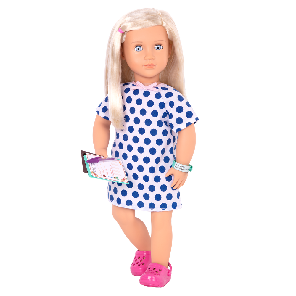 Martha - 46cm Medical Doll - OG Doll with Blonde Hair & Blue Eyes - Doll with 2 Outfits & Medical Accessories - Doll & Storybook - Our Generation