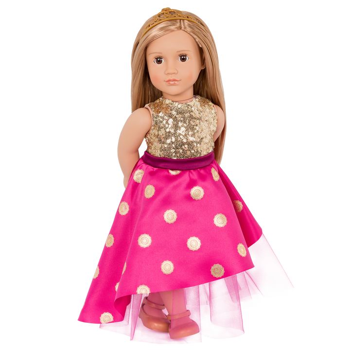 Sarah - 46cm OG Doll - Doll with Blonde Hair & Brown Eyes - Princess Doll with Tiara - Our Generation UK