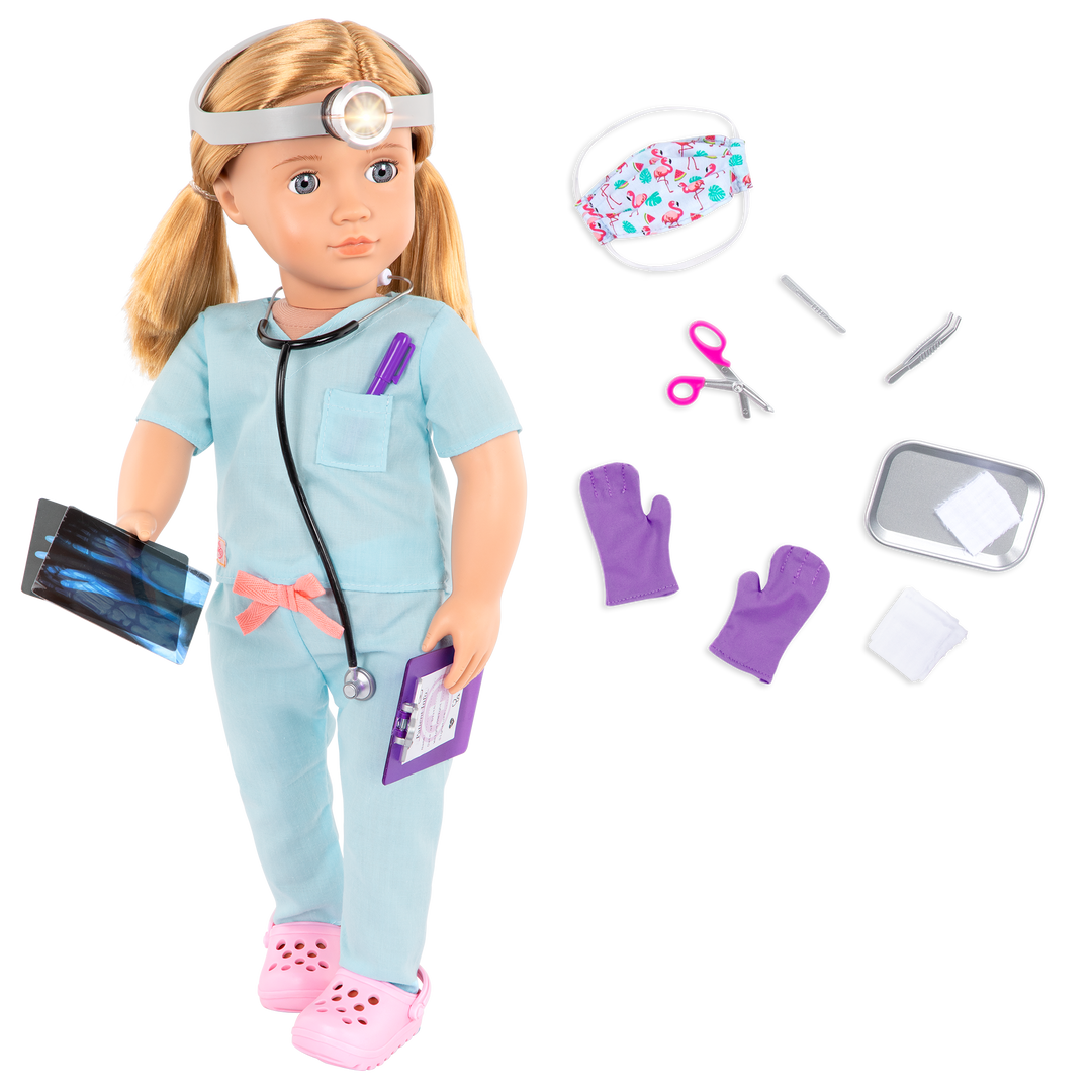 Tonia - 46cm Doctor Doll - OG Doll with Blue Eyes & Blonde Hair - Medical Accessories - Our Generation