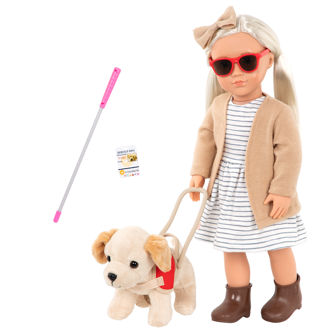 Marlow - 46cm Visually Impaired Doll - OG Doll with Guide Dog - Doll with Blonde Hair - Toys & Gifts - Our Generation