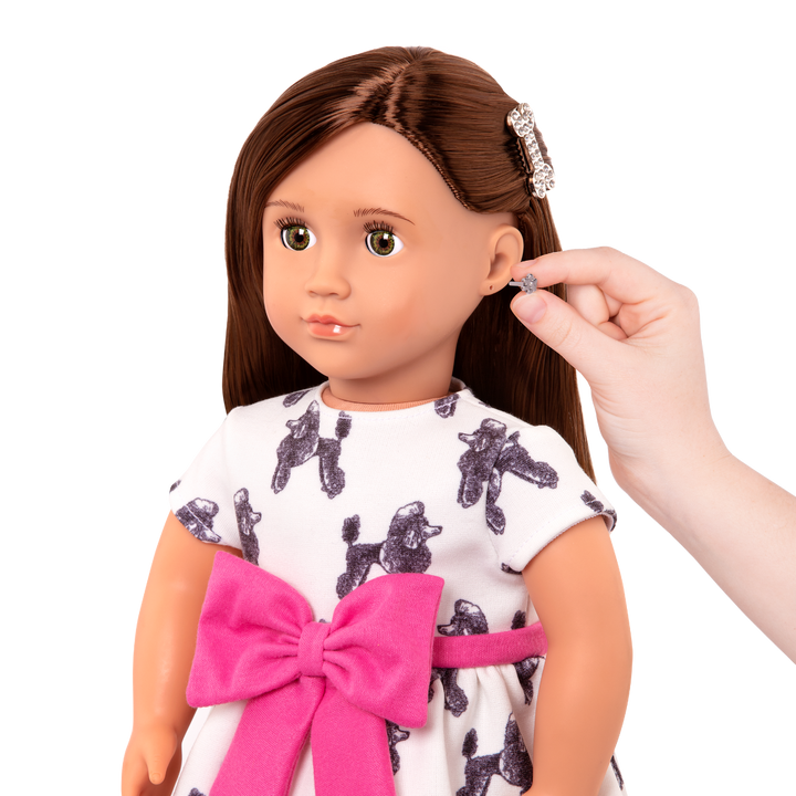 Nancy - 46cm Jewellery Doll - OG Doll with Jewellery Accessories - Doll with Brown Hair & Brown Eyes - Doll with Pierced Ears - Toys & Gifts - Toys for 3 Years + - Our Generation