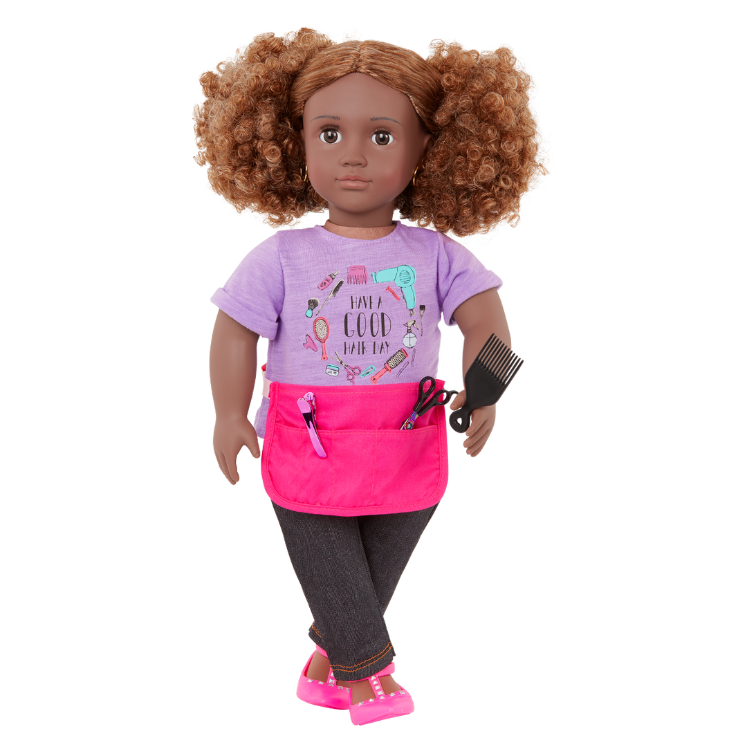 Ashanti - Hairdresser Doll - 46cm Doll with Brown Hair & Brown Eyes - Hair-Styling Accessories - Gifts for Children - Our Generation UK