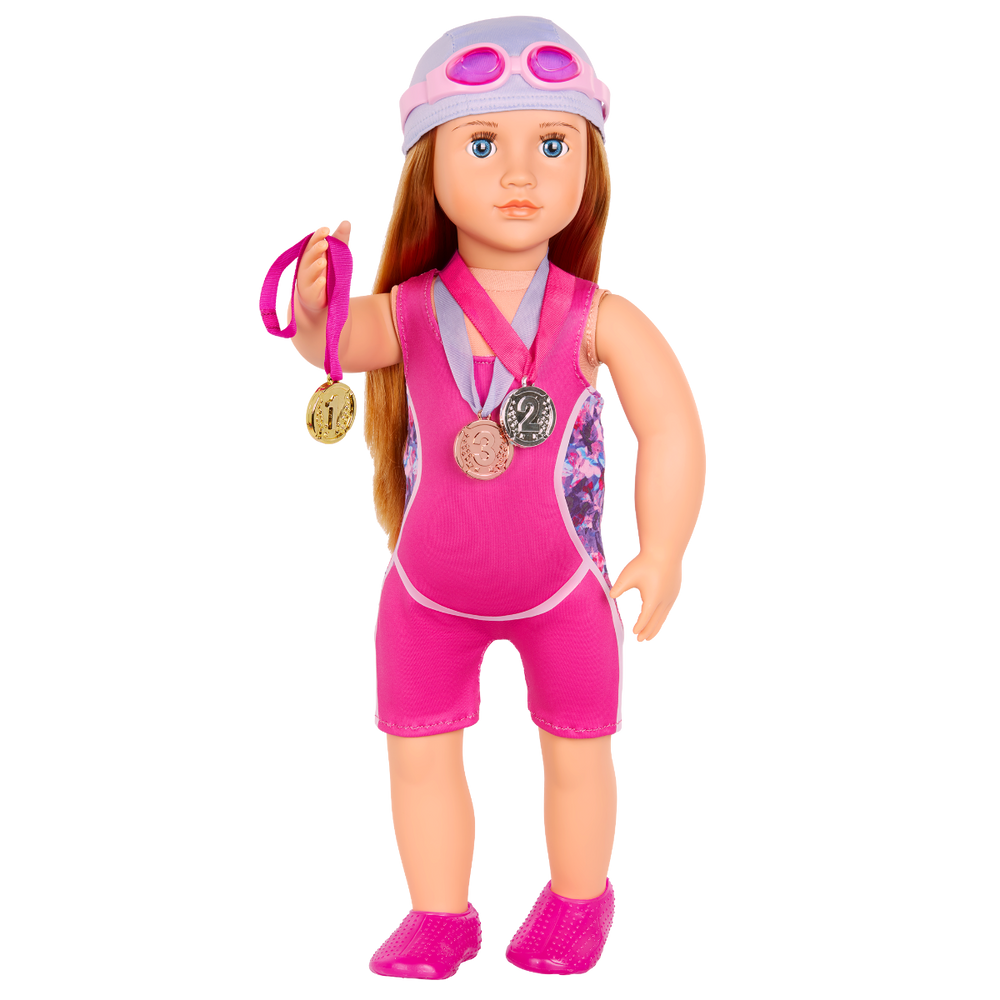 Maya - 46cm Swimming Doll - Sports Doll with Red Hair & Blue Eyes - Toys & Gifts for Kids - Our Generation