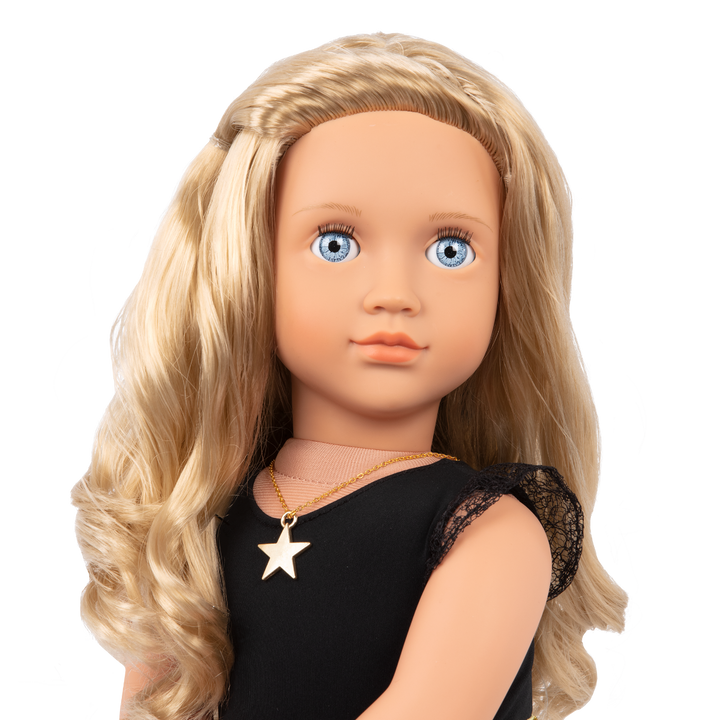 Stella - Fashion Starter Gift Set by Our Generation - 46cm Doll with Blonde Hair & Blue Eyes - Doll with 2 Outfits, Styling Book & Accessories - Toys & Gifts for Kids - Gift Set - Our Generation UK