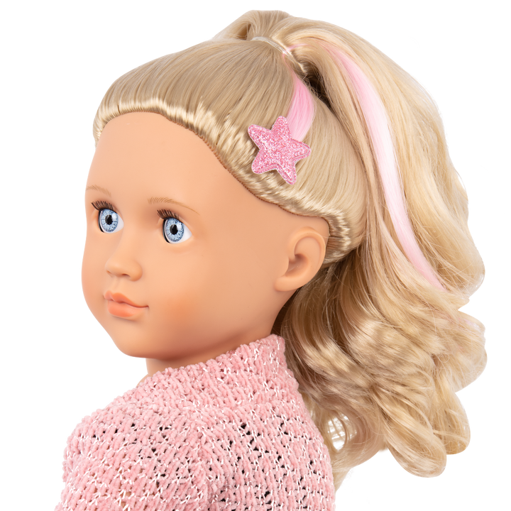 Stella - Fashion Starter Gift Set by Our Generation - 46cm Doll with Blonde Hair & Blue Eyes - Doll with 2 Outfits, Styling Book & Accessories - Toys & Gifts for Kids - Gift Set - Our Generation UK