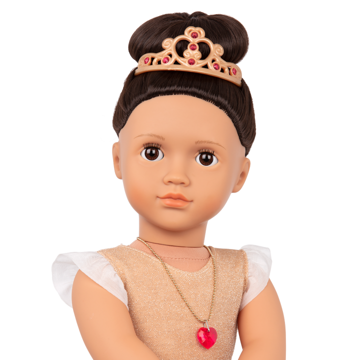 Amora - Our Generation Doll Starter Kit - 46cm Doll with 2 Outfits , Accessories & Book - Doll with Brown Eyes & Brown Hair - Toys & Gifts for Children - Our Generation