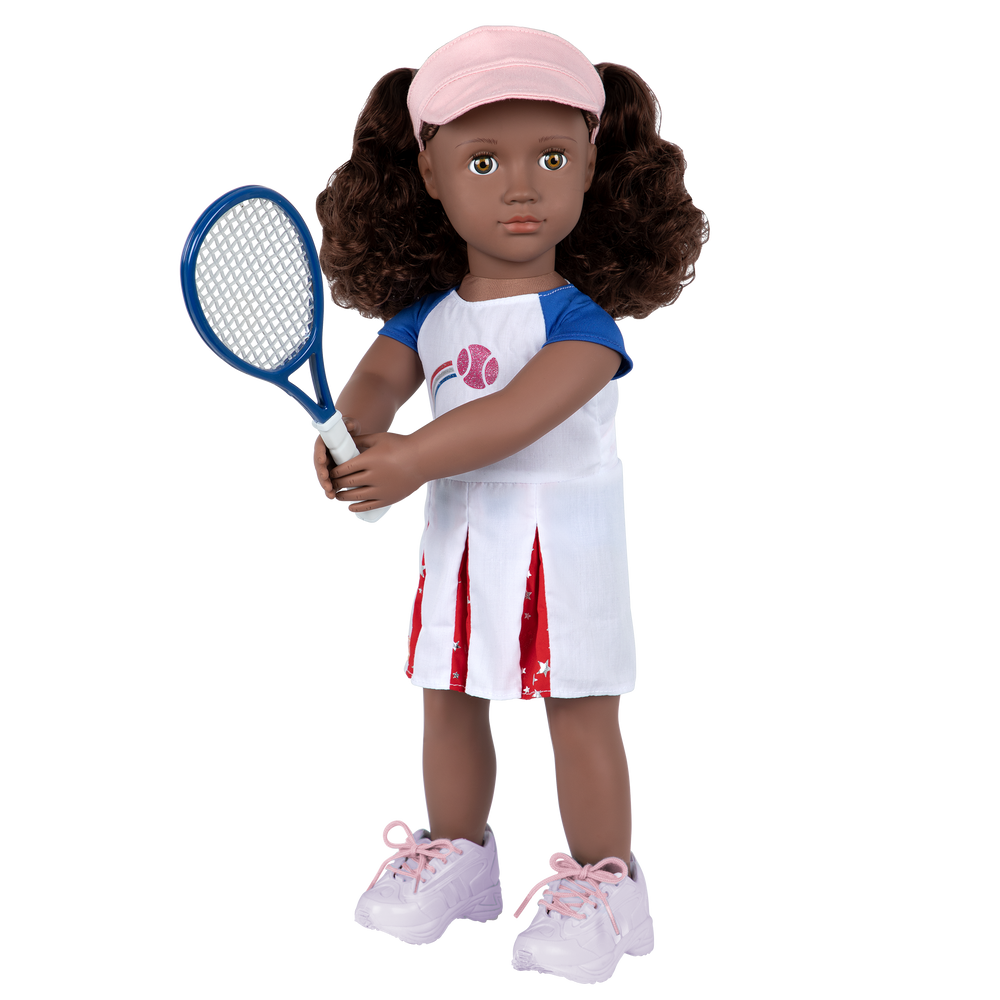 Imene - 46cm Sports Doll - Tennis Themed Doll with Brown Hair & Eyes - Gifts for Kids - Our Generation UK