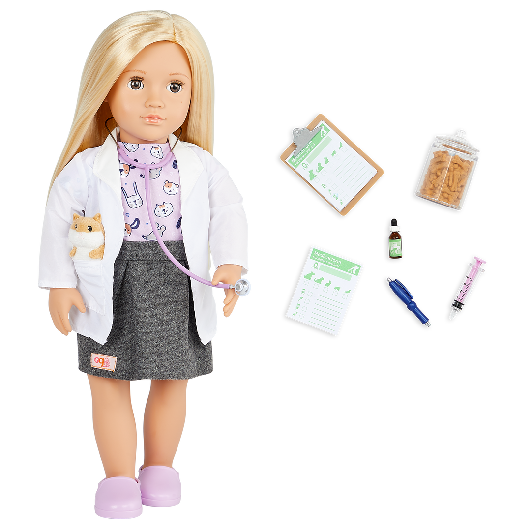 Noemie - 46cm Vet Doll - Doll with Vet Accessories - Blonde Hair & Brown Eyes - Toys & Gifts for Kids Ages 3 Years + - Our Generation UK