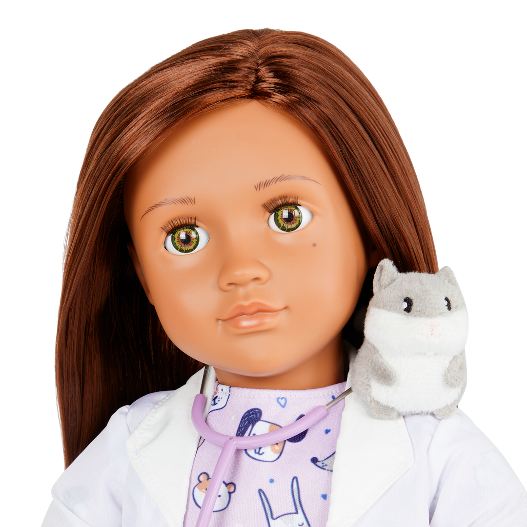 Daya - 46cm Vet Doll - Doll with Brown Hair & Hazel Eyes - Vet Accessories - Toys & Gifts for Children - Our Generation UK