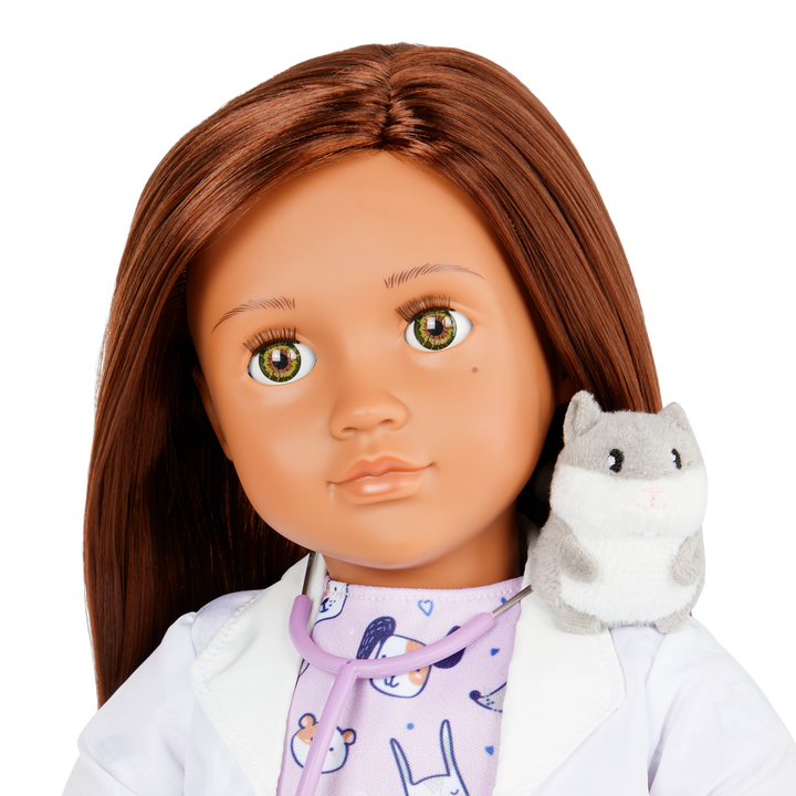 Daya - 46cm Vet Doll - Doll with Brown Hair & Hazel Eyes - Vet Accessories - Toys & Gifts for Children - Our Generation UK