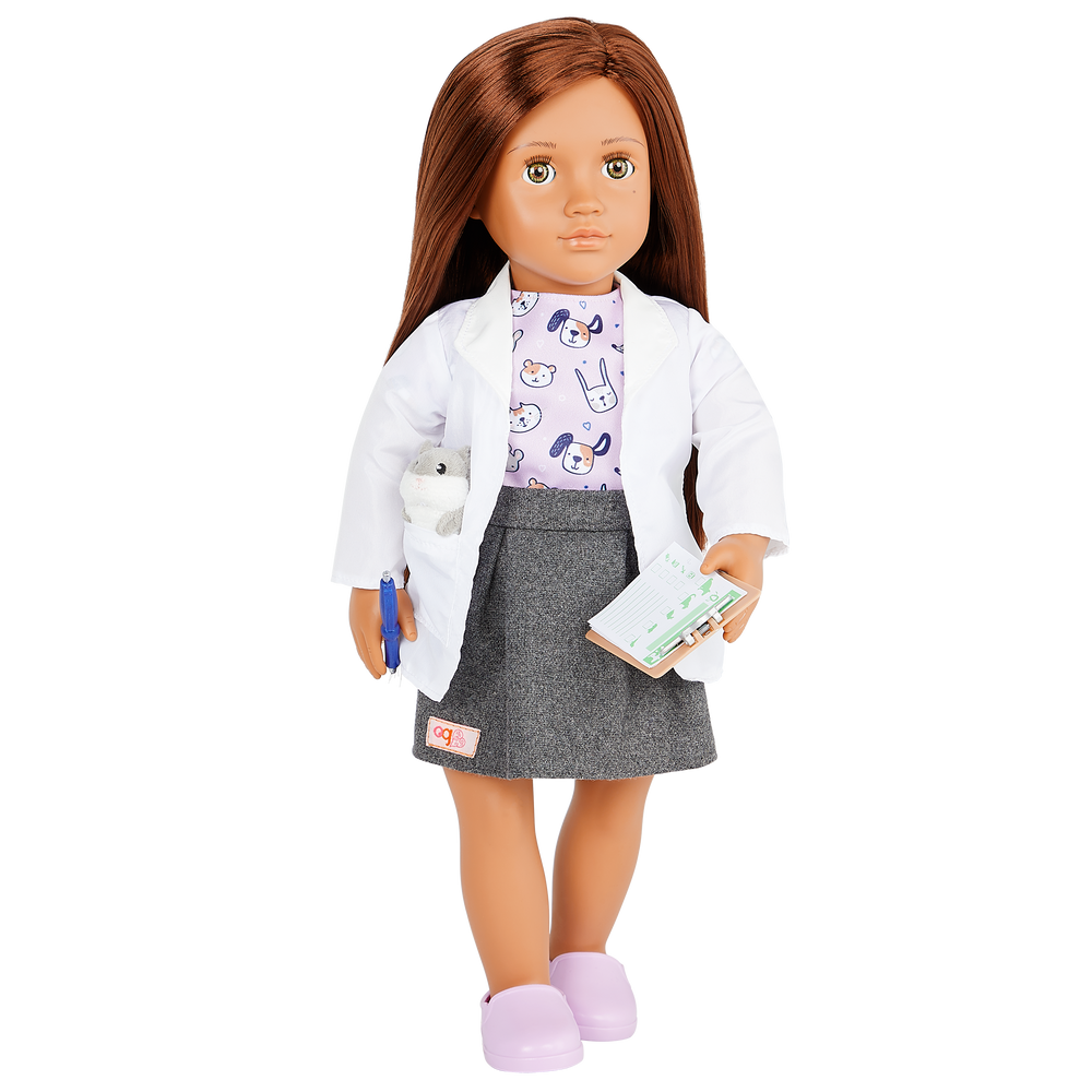 Daya - 46cm Vet Doll - Doll with Brown Hair & Hazel Eyes - Vet Accessories - Toys & Gifts for Children - Our Generation UK