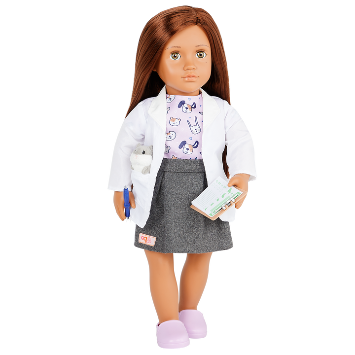 Daya - 46cm Vet Doll - Doll with Brown Hair & Hazel Eyes - Vet Accessories - Toys & Gifts for Children - Our Generation UK